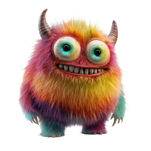 vecteezy a colorful furry monster character named stands cheerfully 54720197