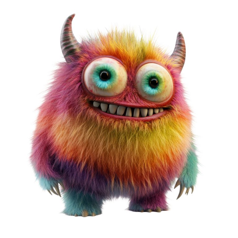 vecteezy a colorful furry monster character named stands cheerfully 54720197