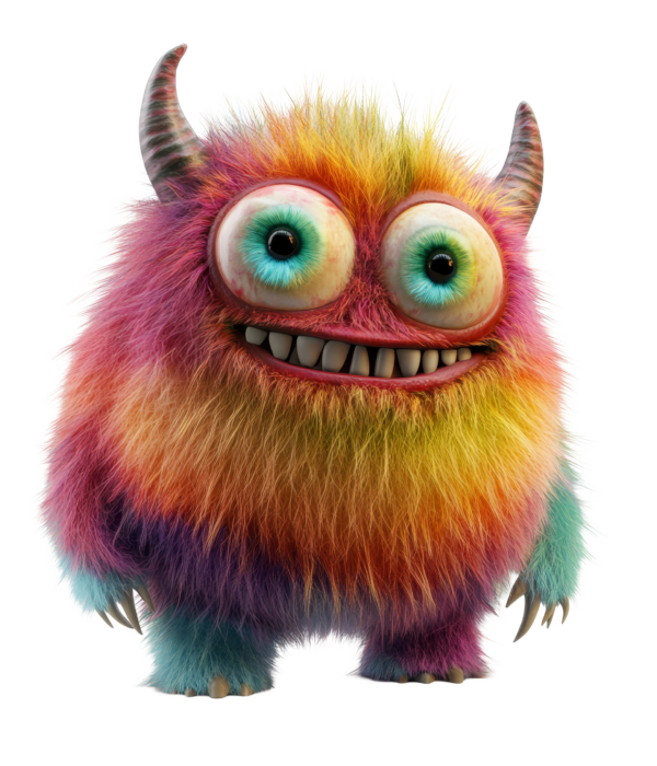 vecteezy a colorful furry monster character named stands cheerfully 54720197